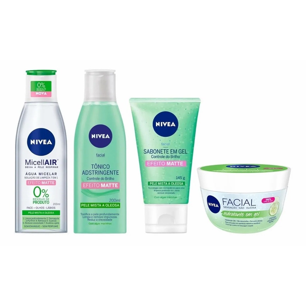 Kit Cuidado Facial Skin Care Nivea Pele Mista e Oleosa - Gel Hidratante ...