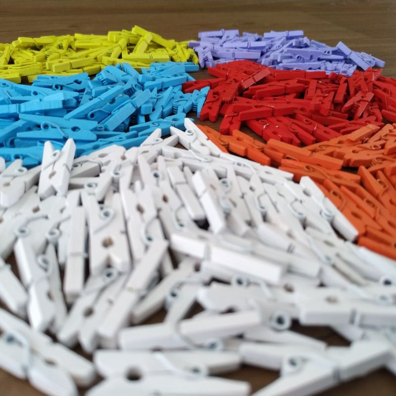 kit Com 38 Mini Pregador 2,5cm  / Pregadores Para Lembrancinhas Festa Postit / Escritório e Escolar