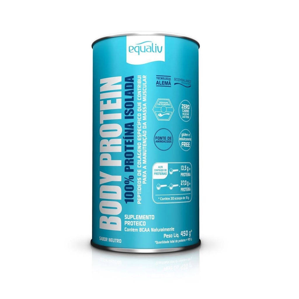 Equaliv Body Protein 100% Proteína Isolada Sabor Neutro 450g