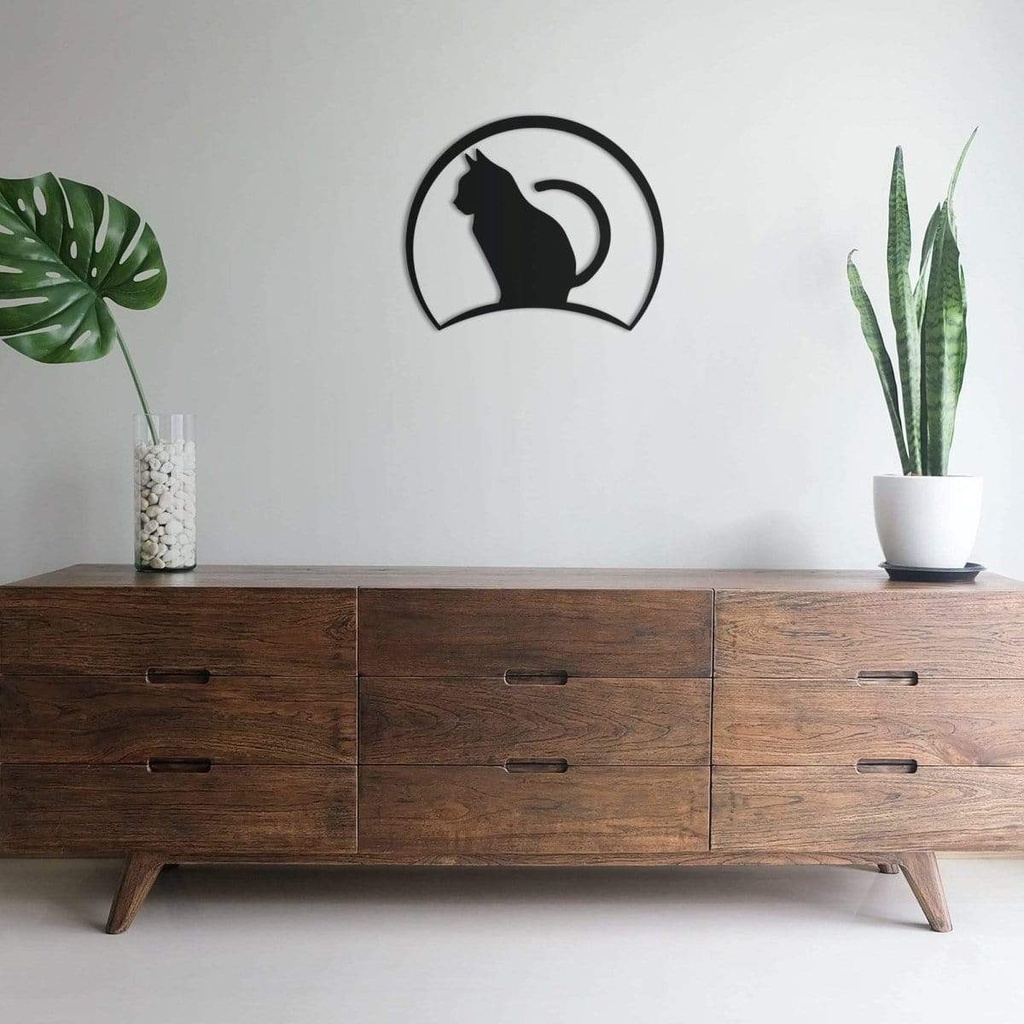 Painel Decorativo de Gato  em MDF Escultura de Parede