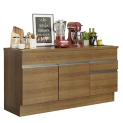 Balcão de Pia Armário de Cozinha 150 cm 2 Portas e 2 Gavetas (Com Tampo) Rustic Glamy Madesa