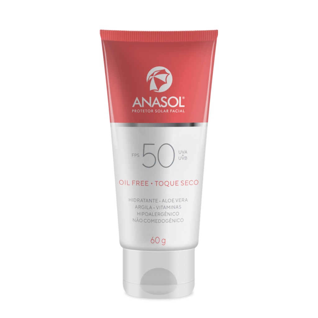 Anasol Fps 50 Protetor Facial Toque Seco Com Argila Orgânica