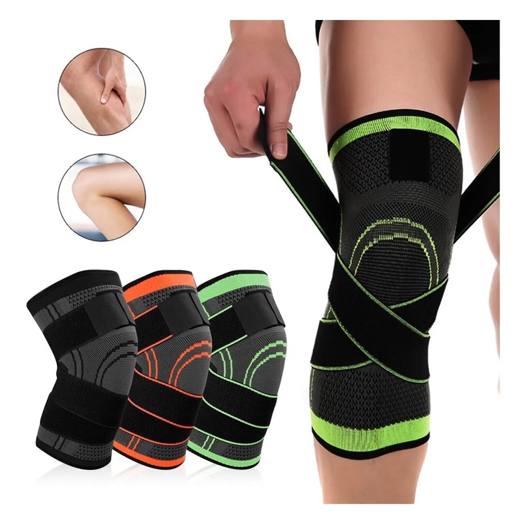 Kit com 2 Joelheiras Fitness Ajustável Esportiva Compressão Leve Corrida Bike Crossfit Alta qualidade