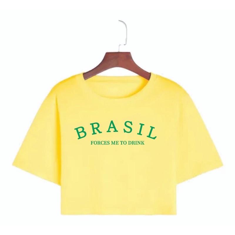 Camisa cropped / t-shirt Brasil arco copa do mundo de futebol