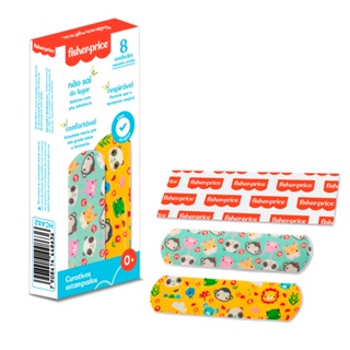Curativo Band-Aid Infantil 2 Estampas Retangular Confortável 8 Unidades Fisher Price HC482 em Oferta na Shopee