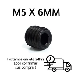 Parafuso Sem Cabeça Allen Oxidado Preto M5 X 6mm