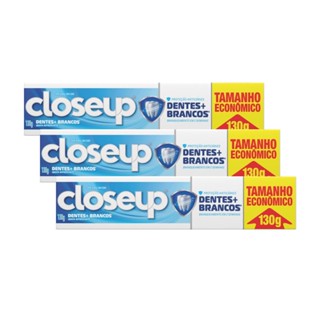 Kit 3 Cremes Dentais Closeup Menta Refrescante Dentes + Brancos 130g cada