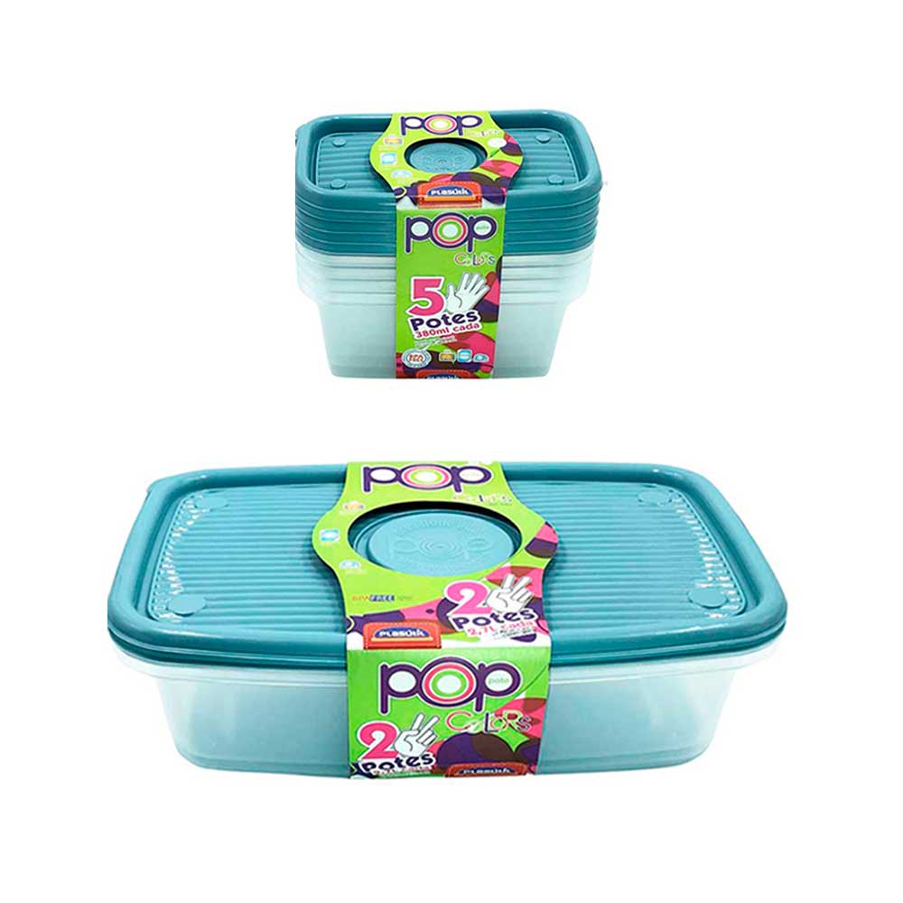 Conjunto 7 potes com tampa comida fitness frutas marmita vasilha alimentos mantimentos geladeira microondas frezeer congelador tapoer tapauer tapuer