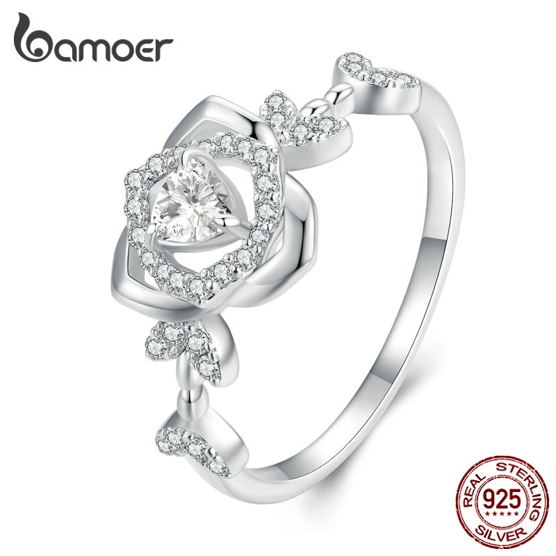 Bamoer 925 Prata Simples Anel De Múltiplos Tamanhos Joalheria Da Moda Para Mulheres E Estudantes - Fashion Accessories