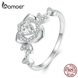 Bamoer 925 Prata Simples Anel De Múltiplos Tamanhos Joalheria Da Moda Para Mulheres E Estudantes
