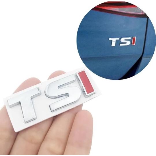 Adesivo Metálico Emblema Tsi Pequeno Traseiro Volkswagen Novo Polo Up Golf