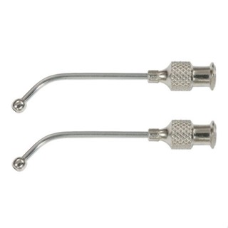 Kit 2 Ponteiras Cânula Em Aço Inox Para Alimentação De Pássaros Pequenos Luer Lock 2.0mm
