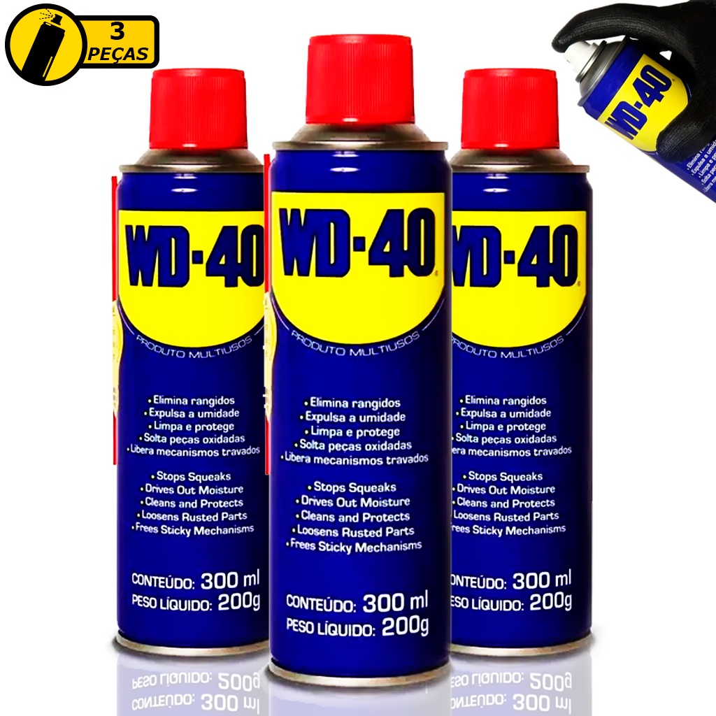 Kit Jogo 3 Óleo Wd40 Multiuso Desengripante Lubrifica Antiferrugem 300ml Profissional Original