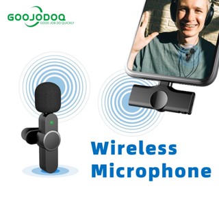 Goojodoq Redução ruído Microfone lapela sem fio For cantar YouTube Facebook Live