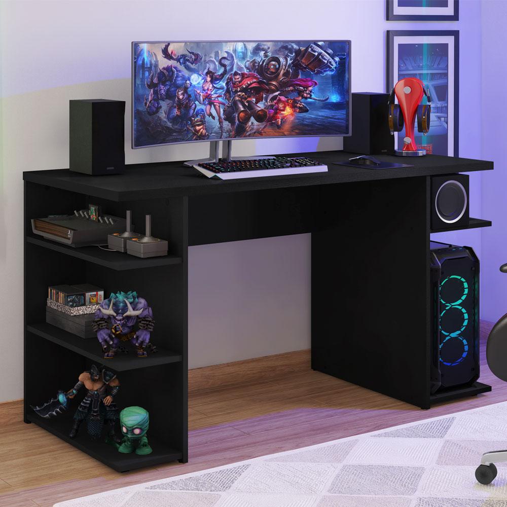 Mesa para Computador Gamer Escrivaninha 9409 Madesa - Preto - Home & Living