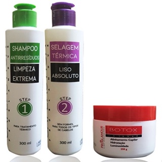 Kit - Progressiva Caplástica+shampoo Antiresíduos+botox Proglamour