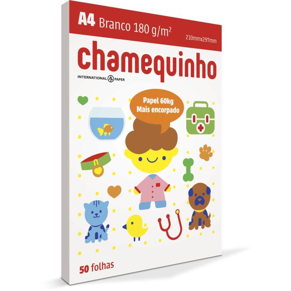 Papel Sulfite A4 Chamequinho 60K 180GRS.BRANCO PCT com 50