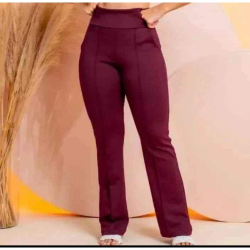 Calça feminina de malha best sale com bolso