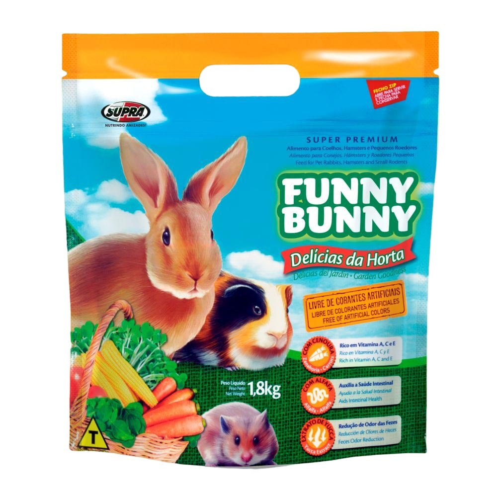 Ração para Coelhos e Hamster Funny Bunny Delicias da Horta 1.8KG em Oferta na Shopee