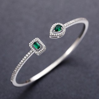 Pulseira Feminina De Prata De Luxo 925 Libras Esterlinas Com Brilhante Zircônia Cúbica Verde/Cristal/Azul Cor/Ouro 2022 Jóias