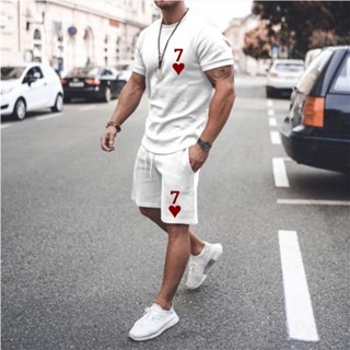 Kit Camiseta e Bermuda Masculina Personalizada 7 de Copas Conjunto Academia