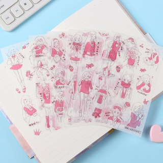 Autocolantes Fofos Série Menina De Desenho Animado Deco DIY Washi em Oferta na Shopee