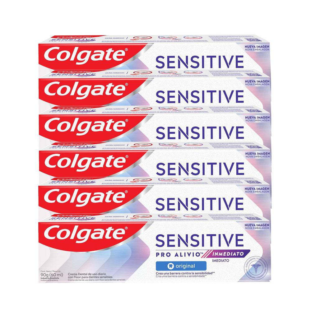 Kit Creme Dental Colgate Sensitive Pro-Alívio Imediato Original 90g com 6 unidades em Oferta na Shopee