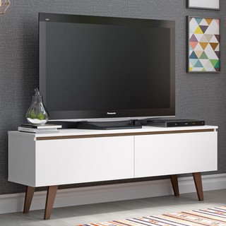 Rack para TV até 55 Polegadas Madesa Le Mans com 2 Portas Rustic/Branco em Oferta na Shopee