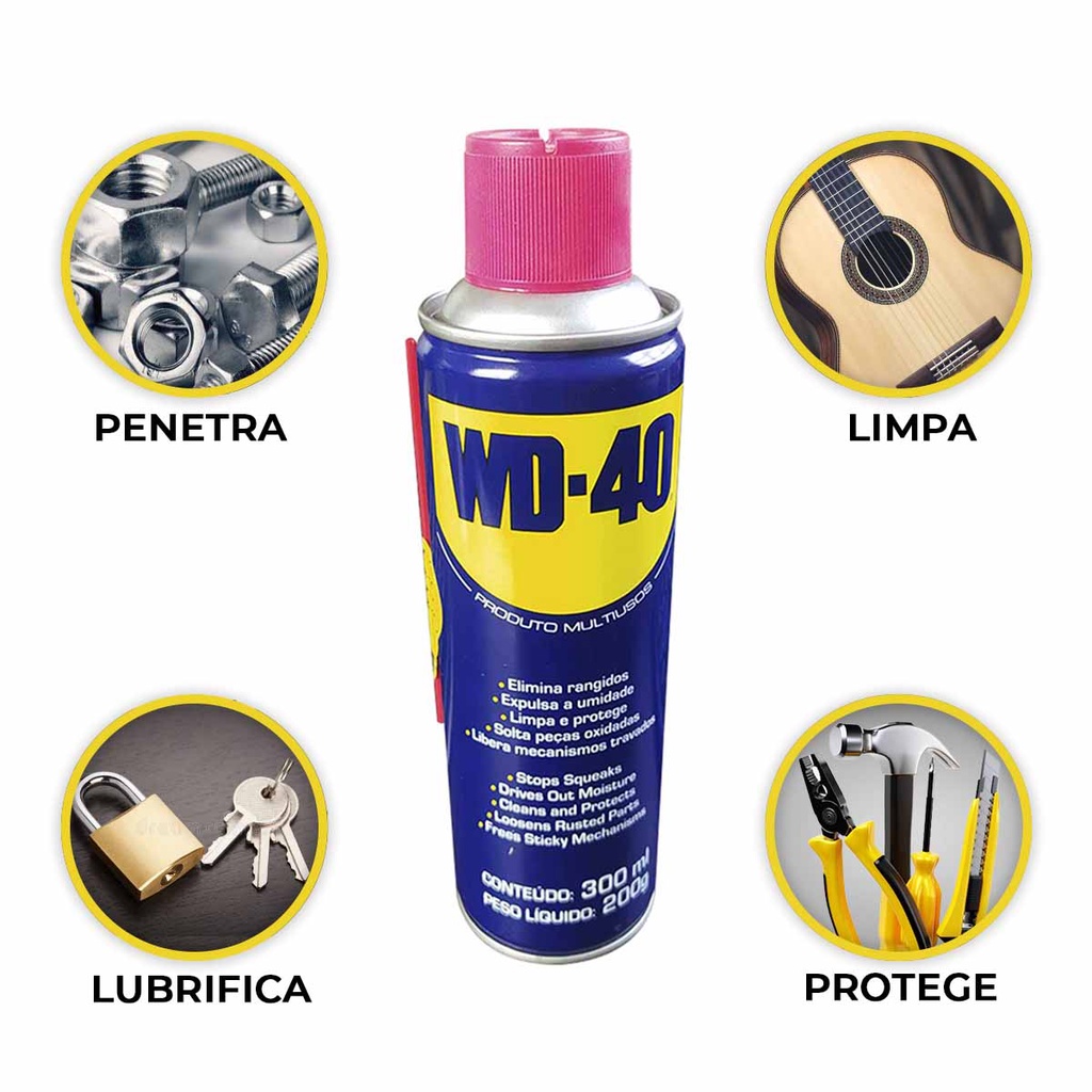 Óleo Spray Lubrificante Desengripante WD 40 Multiuso 300ML
