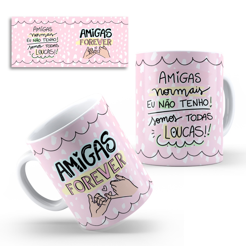 Caneca Personalizada para Amiga - Amigas Forever, Amizade Verdadeira, Amiga, Melhores Amigas, Best Friend