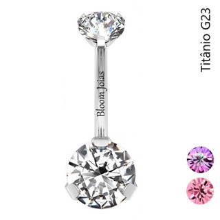 Piercing Umbigo Titânio G23 Com Zircônia