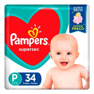 Fralda Descartável Pampers Supersec Pacotão P 34 Unidades