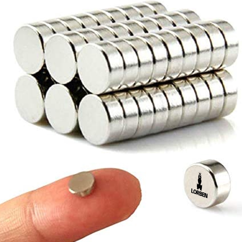 50 Peças Mini Imã Neodímio 5mm X 1mm N35 Lorben Disco Pequeno