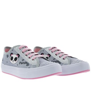 Tênis Gabrielinha Casual Panda Strass Holográfico Lona Azul