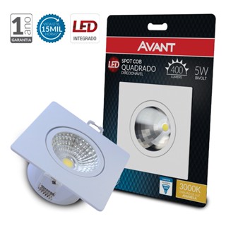 Spot Led Quadrado Branco Quente 3000k 5w Black Decker