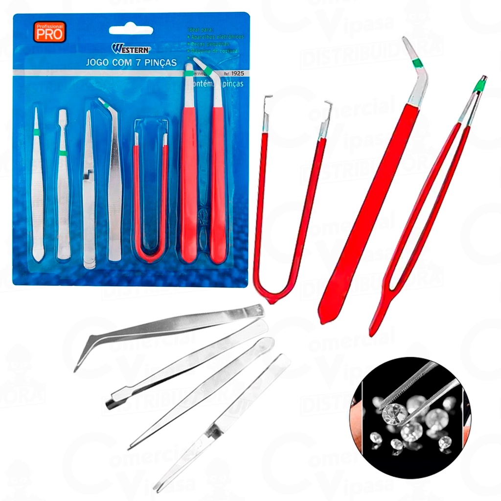 Kit Ferramentas Jogo De Acessórios Para Montagem E Manutenção Eletrônicos Celulares Pinças 7 Peças em Oferta na Shopee
