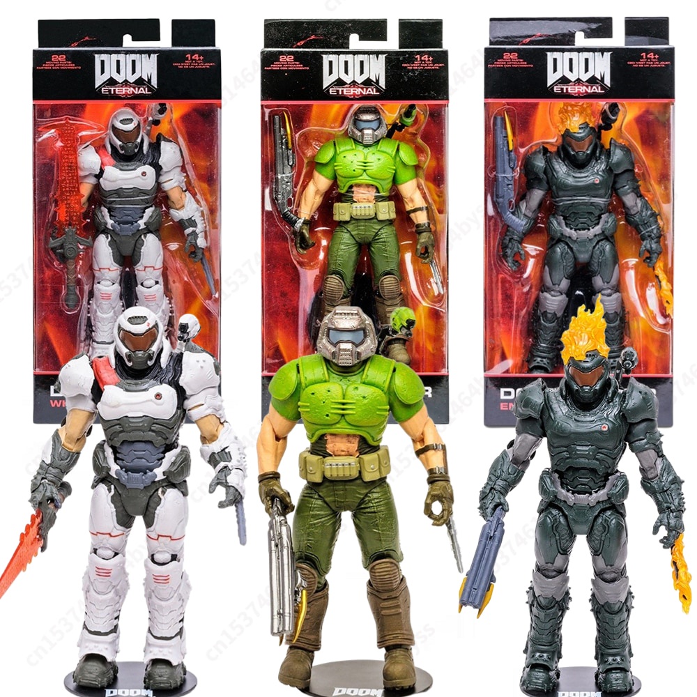 McFarlane DOOM Eternal DOOM Slayer Classic Ember Skin White Armor Action Figure Collectible Toy Gift