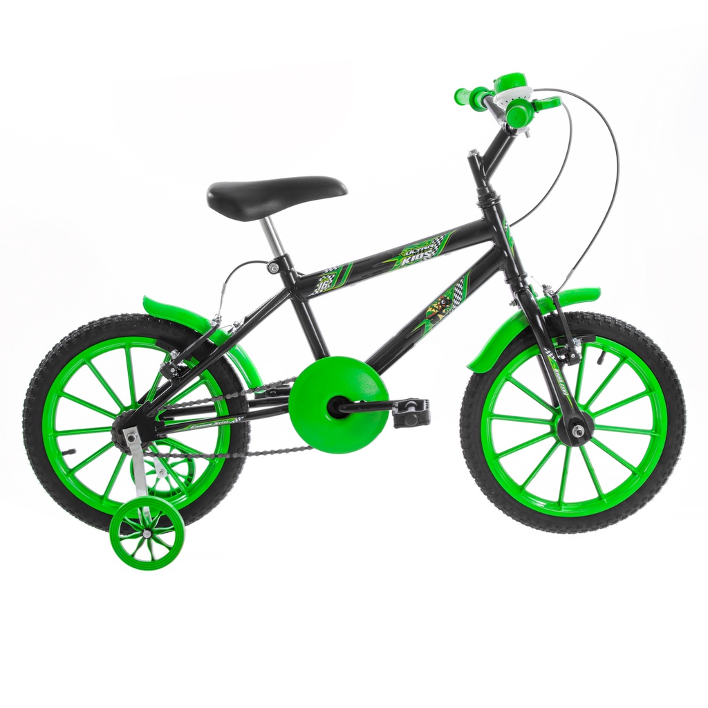 Bicicleta Infantil Aro 16 Ultra Bikes Kids T Com Rodinhas Para Meninos e Meninas