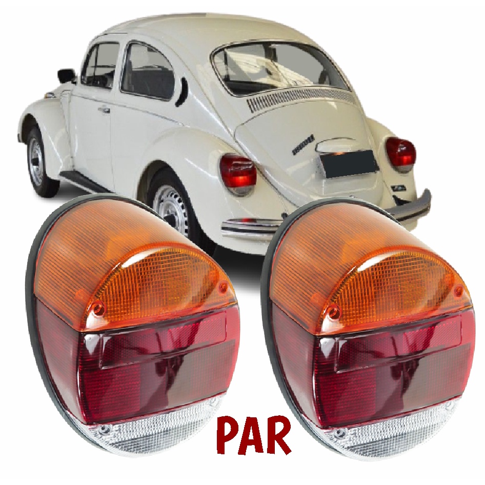 Par Lanterna Traseira Fusca Itamar Fafá 79 80 81 82 83 84 85 86 93 94 95 96 (carcaça + soquete +lentes + borrachas)