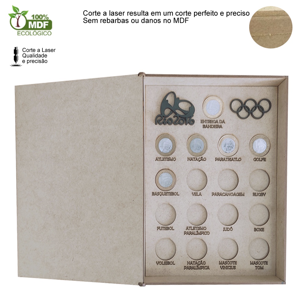 Quadro Porta Moedas Olimpíadas 2016 Colecionáveis Colecao 17 Moedas Jogos Olimpicos - Decori Br