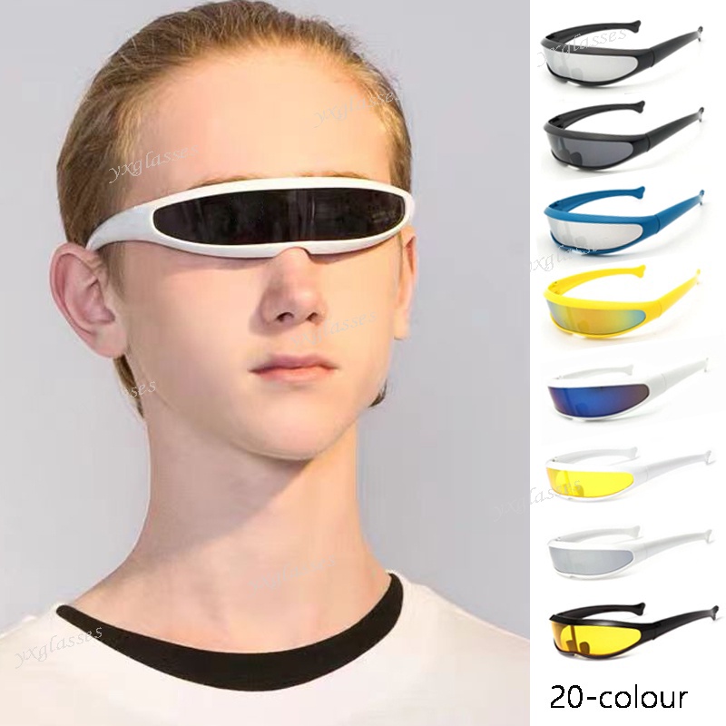 x-men Futuro Estilo Tecnologia Óculos De Sol Personalidade Armação Estreita Espelho Lentes Retangular Para Ambientes Externos em Oferta na Shopee