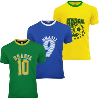 Kit 3 Camisetas do Brasil Algodão