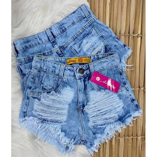 Shorts Jeans Detonado Nova Tendência Desfiado Hot Pant Cores em Oferta na Shopee