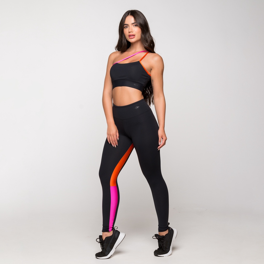 Conjunto Fitness Academia Feminino Poliamida Top E Calça Nova York