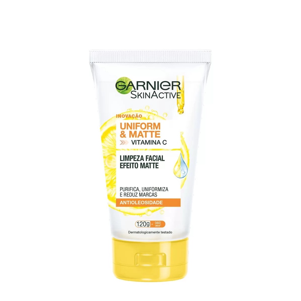 Garnier Gel de Limpeza Facial Antioleosidade Vitamina C Efeito Matte 120g