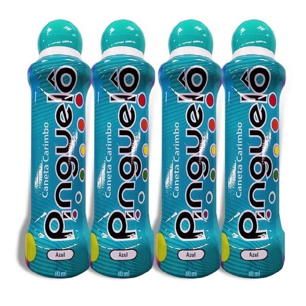 Kit 4 Canetas Carimbo Pinguelo De 80ml Marcador De Bingo - A