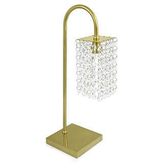 Abajur Clearcrillic Cristal Acrilico Quadrado Dourado