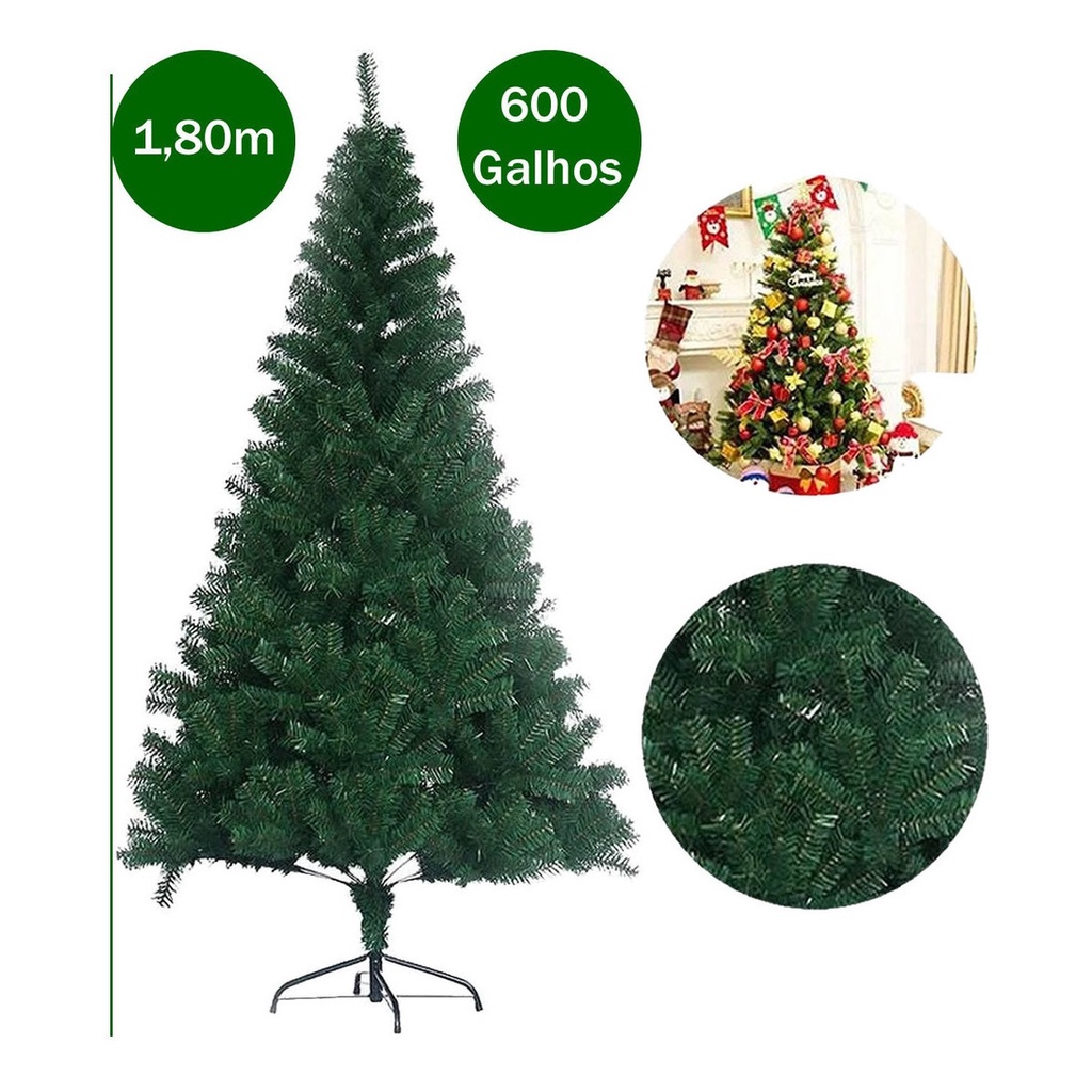 Árvore De Natal Grande Promoção Artificial Luxo 1,80m Cheia | Shopee Brasil