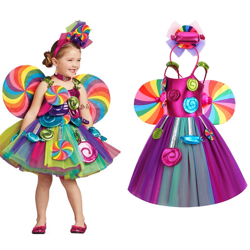 Fantasias Doces Para Meninas Carnaval Frock Aniversário Arco-Íris Tutu Vestido Crianças Roupas De em Oferta na Shopee