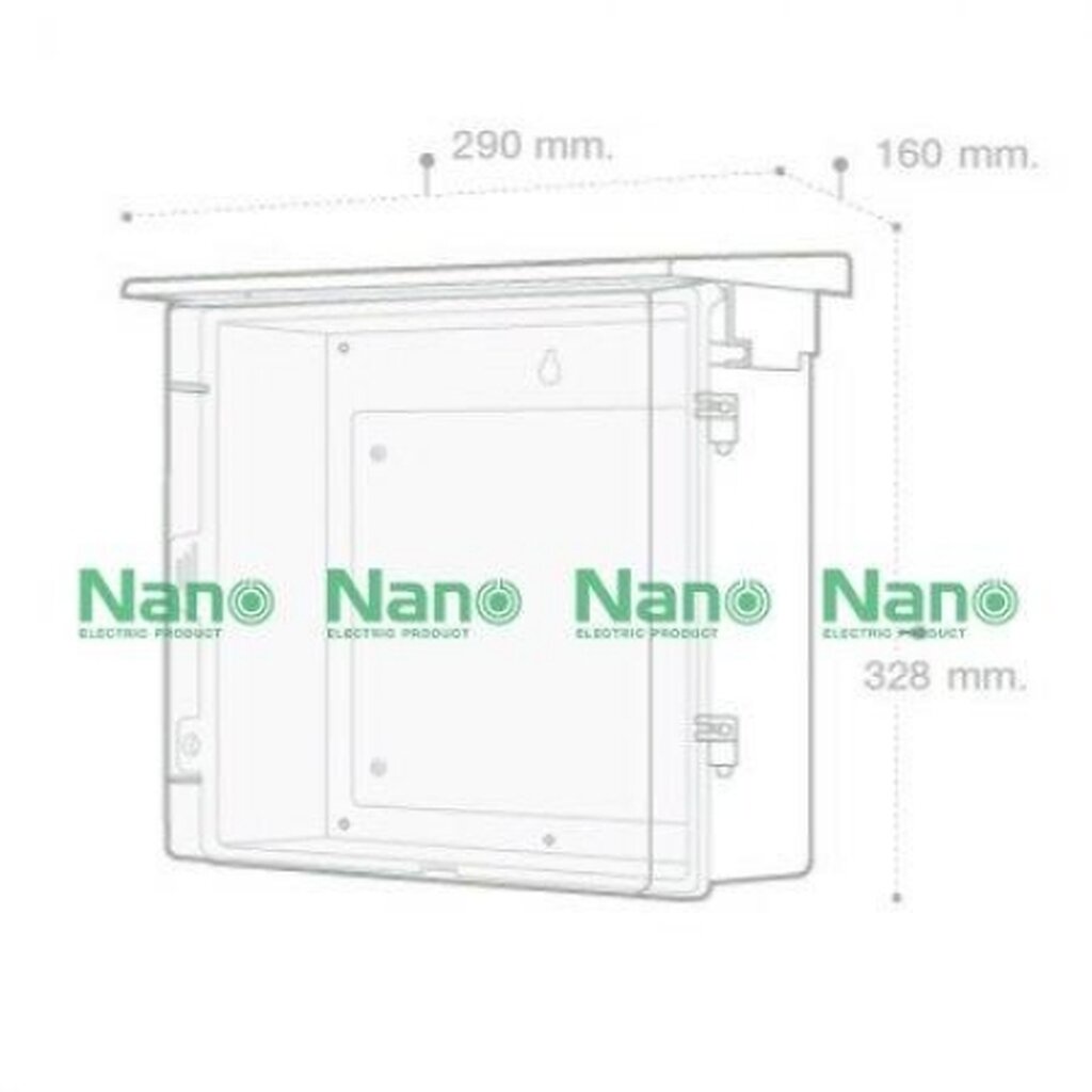 รูปสินค้า NANO Electric® NANO-102CG ตู้กันน้ำพลาสติก มีหลังคา ฝาใส ขนาด 11.50x13x6 นิ้ว (290 x 328 x 160 mm) สีเทา